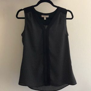 Black/white polka dots Banana Republic work tank